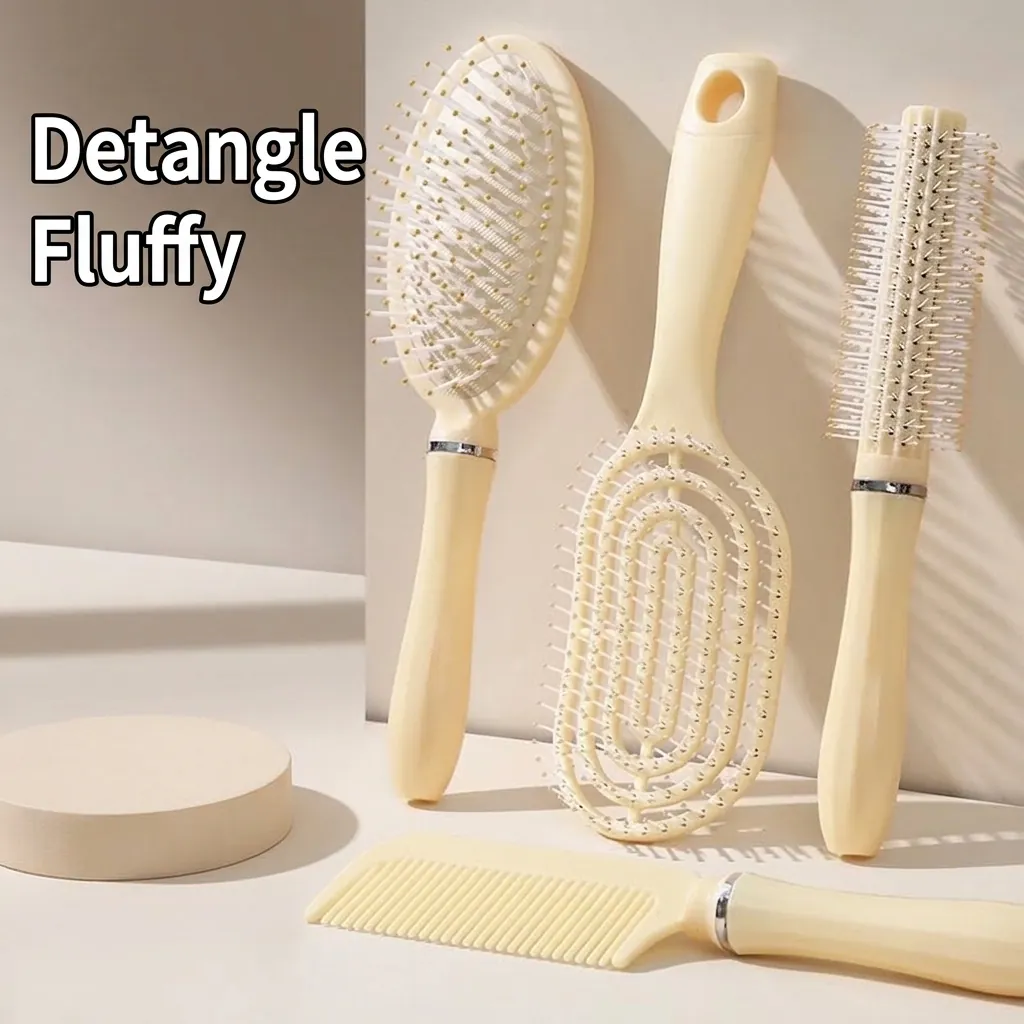 Peigne à Coussin d'Air de Massage du Cuir Chevelu pour Femmes Brosse à Cheveux Démêlante Professionnelle pour Cheveux Longs Bouclés ABS Minimaliste
