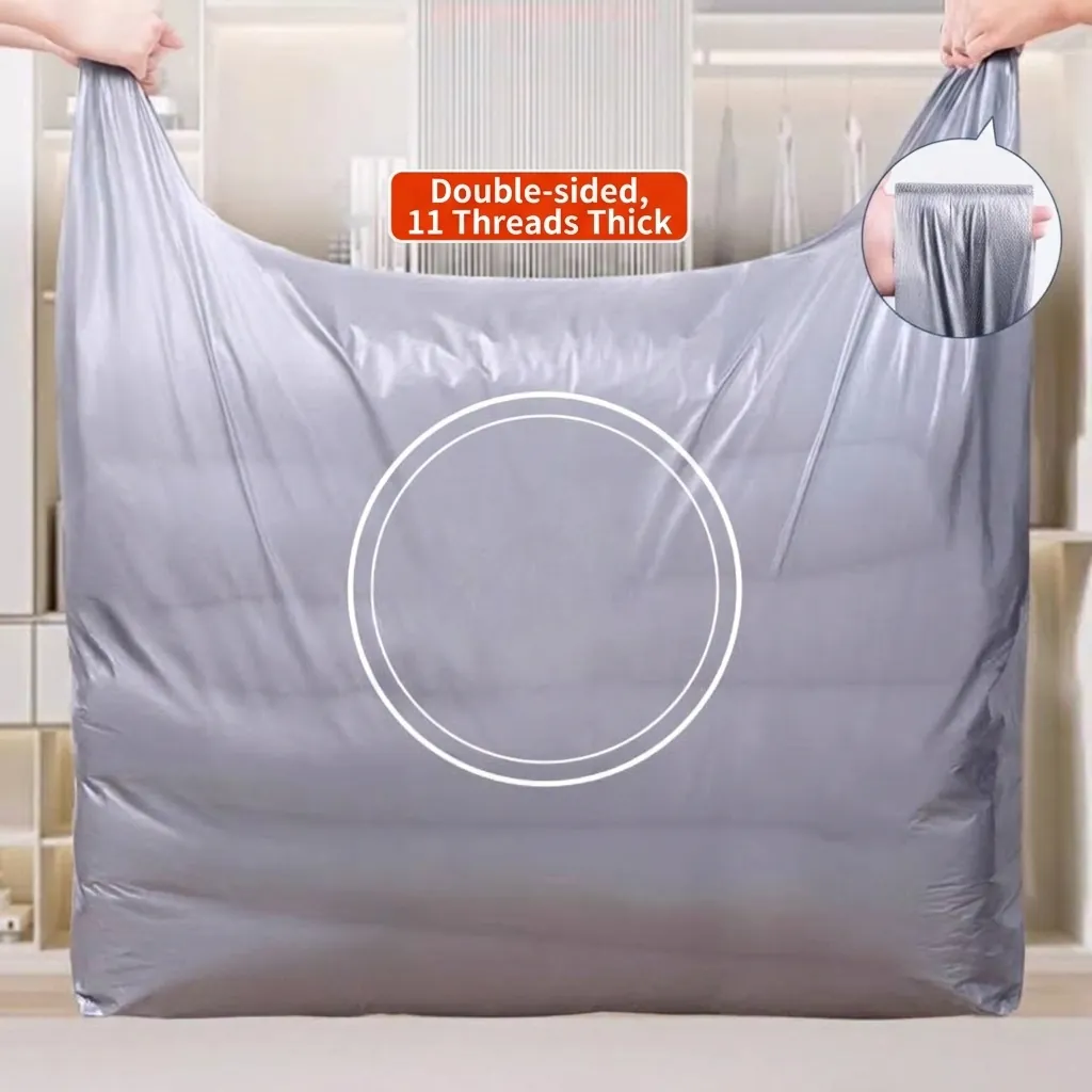 Extra Large Heavy Duty Moving Packing Bag Thickened PE Plastic Storage Bag With Reinforced Handles For Quilt Clothes Storage