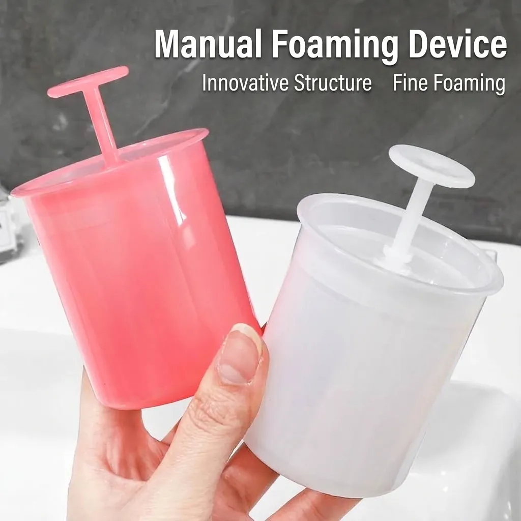 Schiumatore Detergente Viso Manuale Coppa in Plastica PP Macchina per Bolle Strumento Cura della Pelle Flacone Portatile Donna