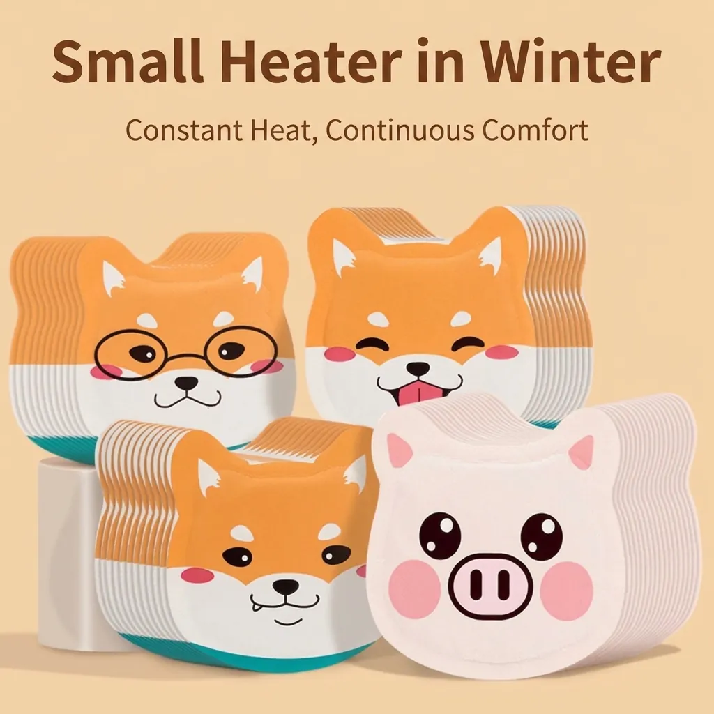 Cartoon Shiba Inu Pig Animal Shaped Self Heating Body Warmer Heat Patches Long Lasting Winter Warming Stickers For Women Men