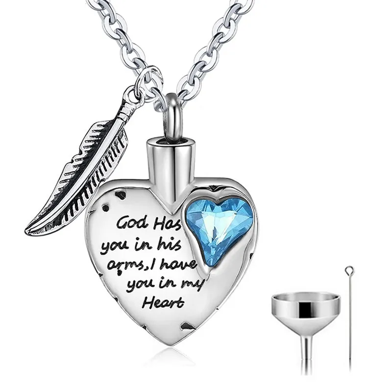 Stainless Steel Heart Urn Memorial Necklace For Ashes Engraved Commemorative Keepsake Pendant For Women Men Jewelry Gift