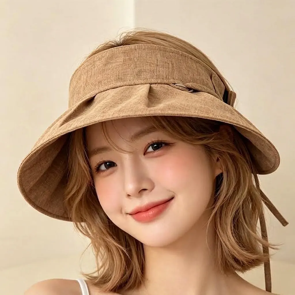 Women Large Brim Foldable Sun Visor Hat Nylon UV Protection Summer Outdoor Beach Portable Travel Sunscreen Sun Hat