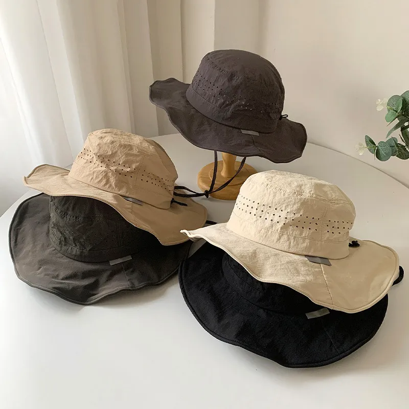 Japanese Style Quick Dry Breathable Fisherman Hat For Men Women Outdoor Sun Protection Mountaineering Nylon Wide Brim Bucket Hat