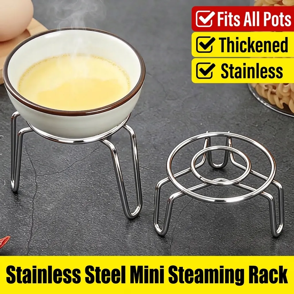 304 Stainless Steel Mini Steaming Rack Small Trivet Support For Health Pot Milk Pot Kitchen Steamer Rack Cookware Parts