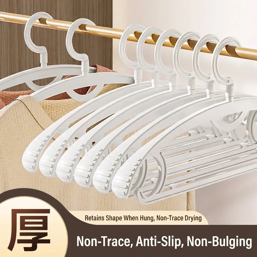 Non-Slip Wide Shoulder Plastic Hangers Heavy Duty Seamless Coat Hanger Space Saving Clothing Drying Rack For Suits Jackets Wardrobe Storage