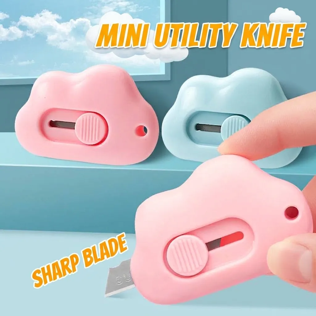 Mini Cutter a Forma di Nuvola Carino Portatile Coltello Artistico per Studenti Piccolo Apriscatole per Ufficio Scuola Taglio Carta Cancelleria