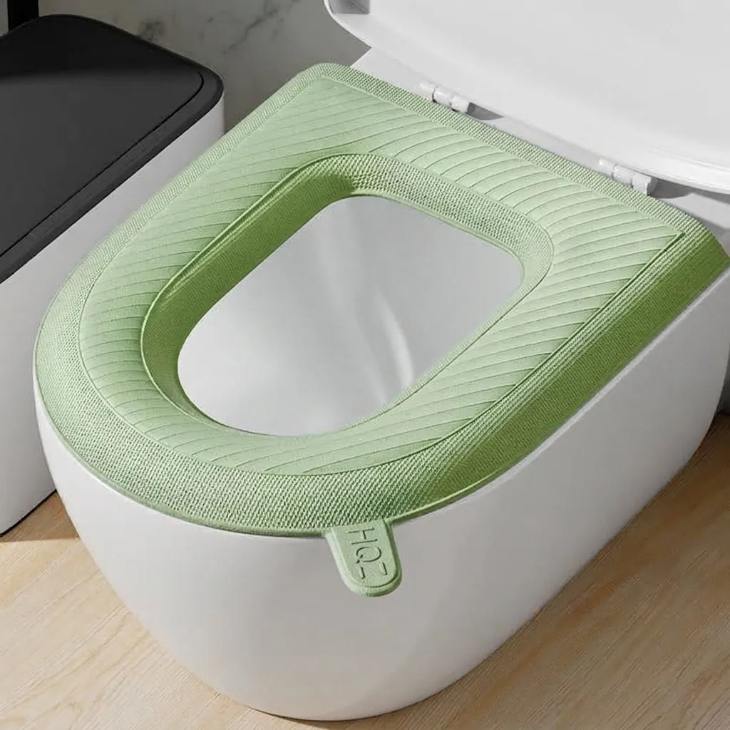 Waterproof EVA Toilet Seat Cover Thickened Universal Washable Bathroom Toilet Seat Pad With Handle Soft Comfortable Bathroom Mat