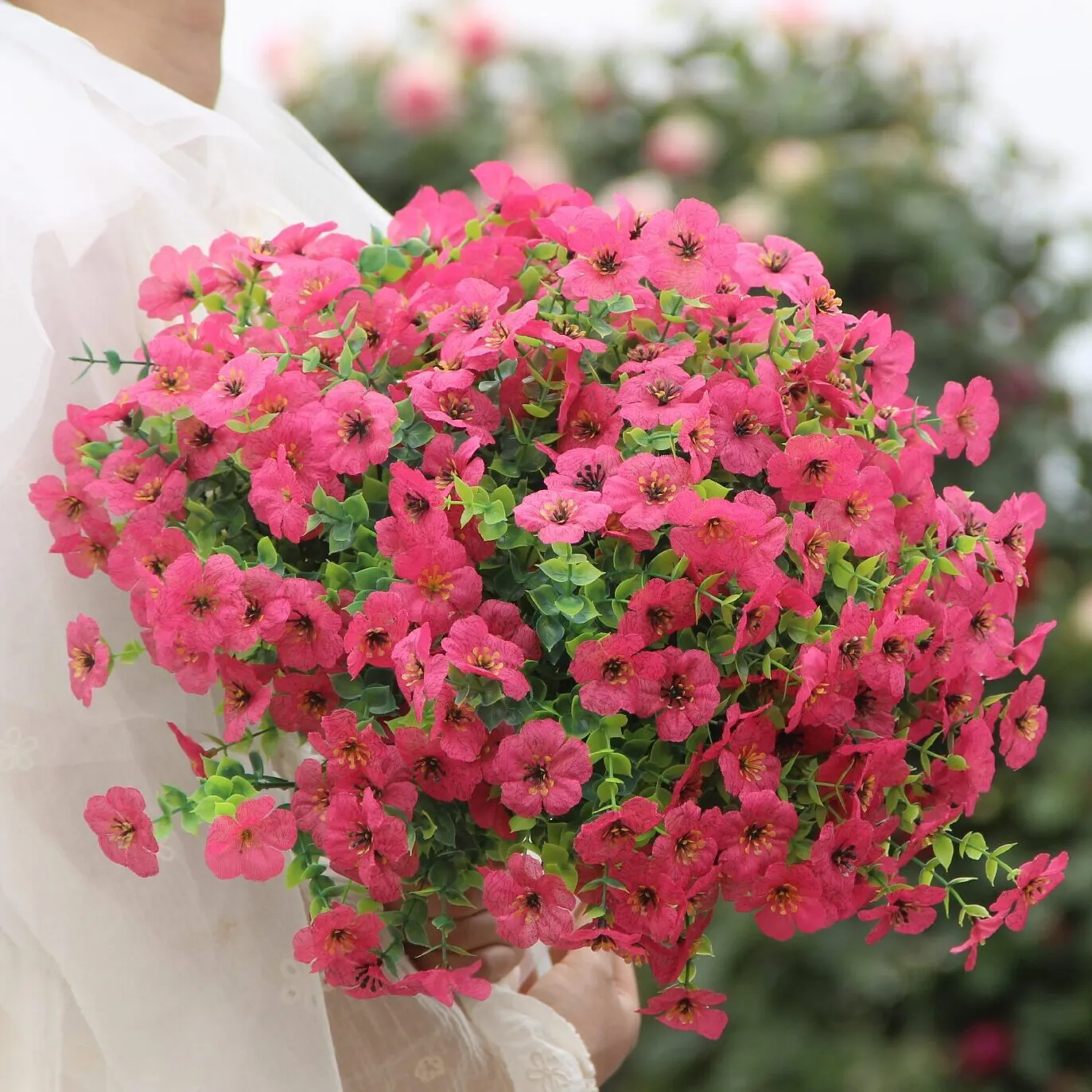 Realistisches Künstliches Stiefmütterchen Bouquet Seide Kunststoff Kunstblumen Für Außen Garten Hof Haus Büro Hochzeit Tischdeko Lebendige Blumenarrangement