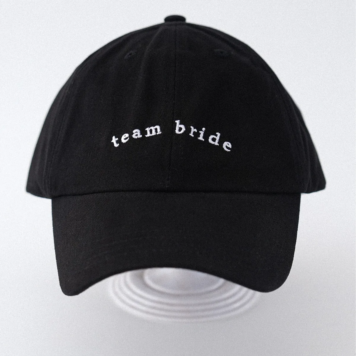 Minimalist Black Polyester Baseball Cap Team Bride Letter Embroidery Sun Protection Hat For Women Wedding Bachelorette Party