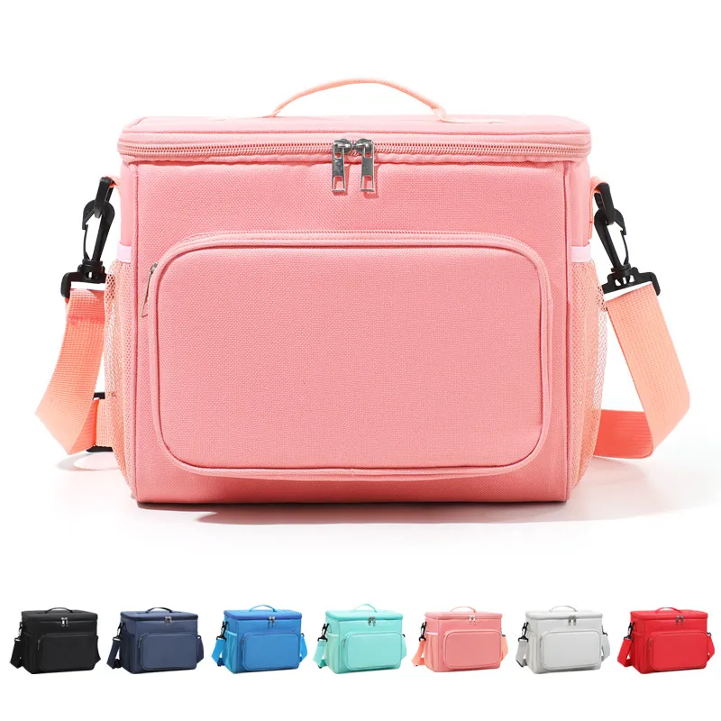 Large Capacity Insulated Lunch Bag Oxford Cloth Portable Thermal Cooler Bag For Picnic Camping Outdoor Office Men Women