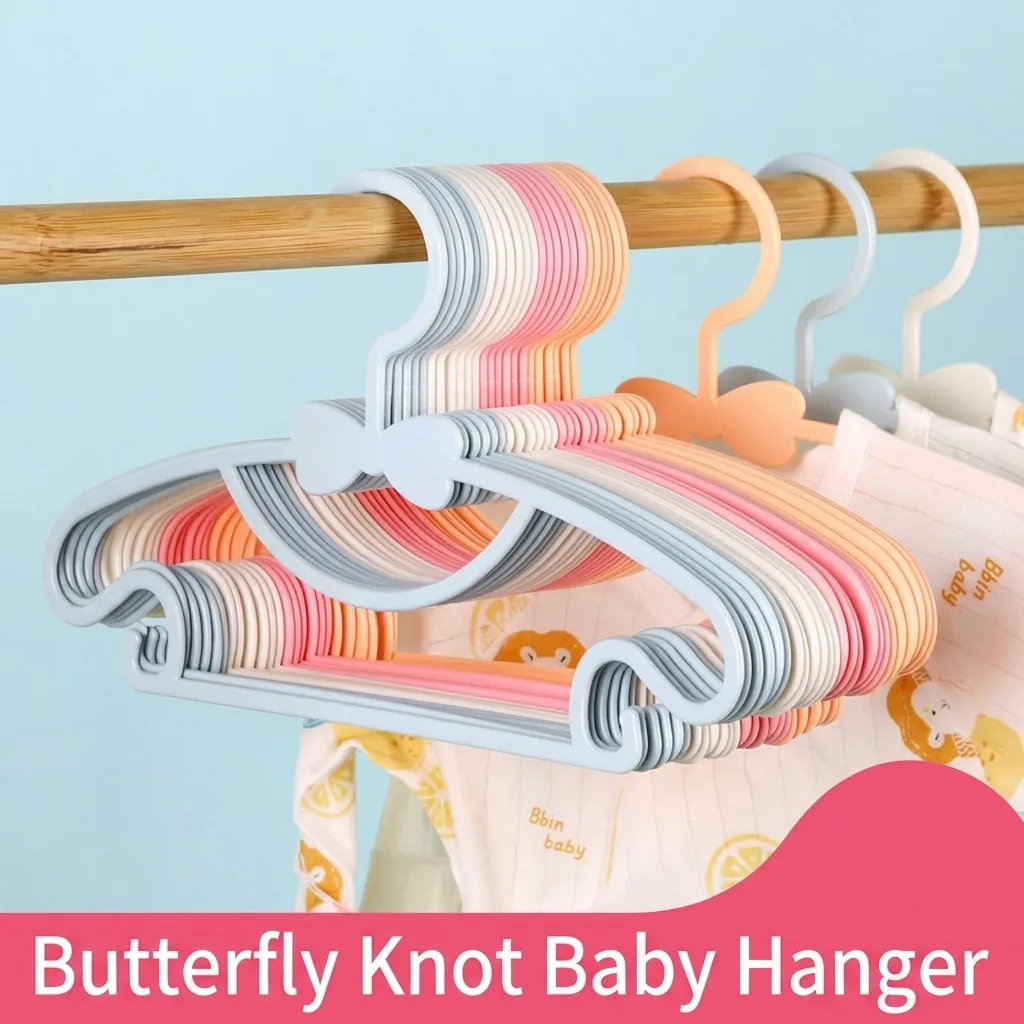 Schleifen Kinderkleiderbügel Rutschfeste Babybügel Langlebige PP Kunststoff Kleiderbügel Für Neugeborene Kinder Kleiderschrank