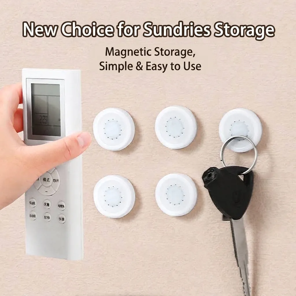 Magnetic Remote Control Holder No Drill Wall Mounted Storage Hook For Air Conditioner TV Remote Control Power Strip White