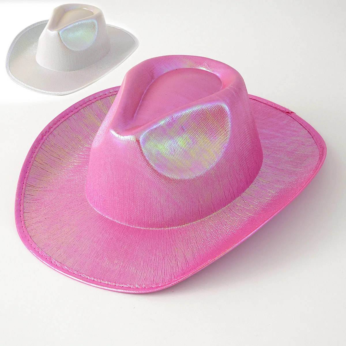Nashville Stil Glänzender Cowboyhut Für Damen Herren Neon Metallic Fedora Hut Für Musikfestival Party Performance Zubehör