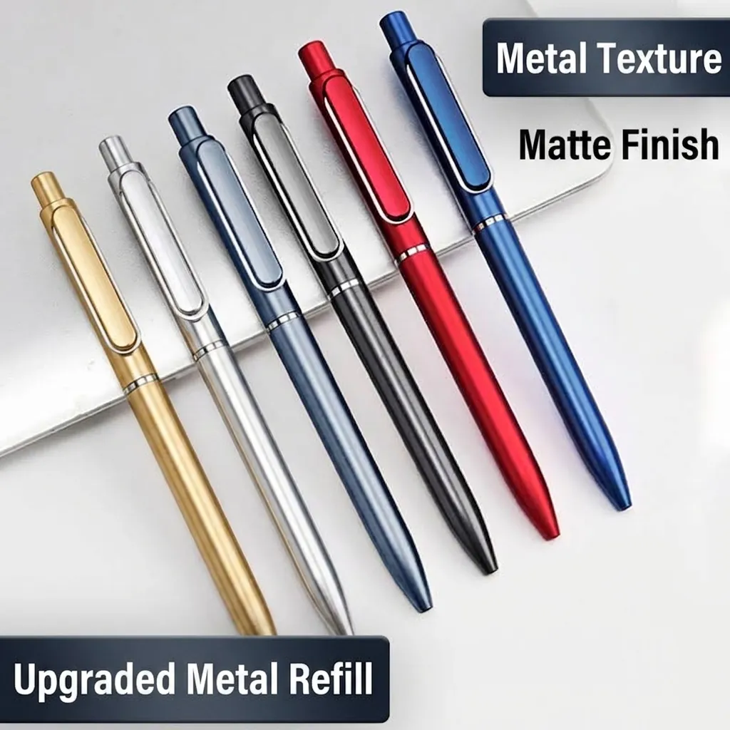 Business Minimalist Druck-Gelschreiber Matte Oberfläche 0,5mm Kugelspitze Büro-Unterschriftenstift Kunststoffgehäuse Metallclip