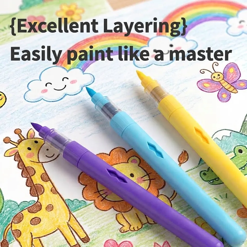 Marqueurs Acryliques Pour Enfants Double Extrémité Stylos Peinture Acrylique Liquide Direct Marqueurs Dessin Multicolore Avec Sac Enroulable Toile