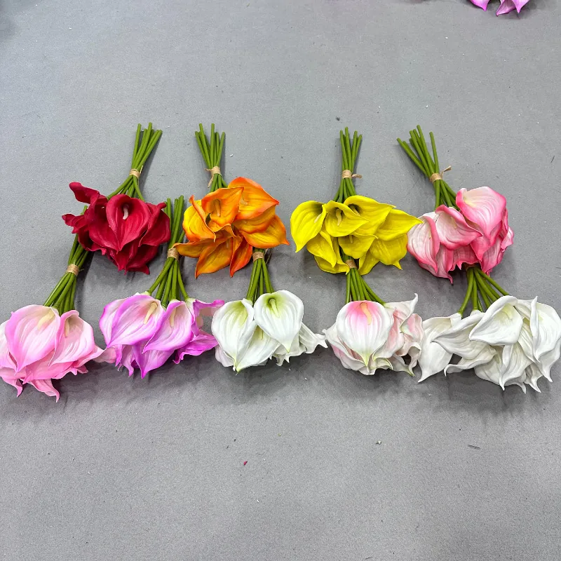 Handgefertigter EVA Calla Lilie Künstlicher Blumenstrauß Realistische Kunstpflanze Für Hochzeit Haus Wohnzimmer Büro Deko Mehrfarbig