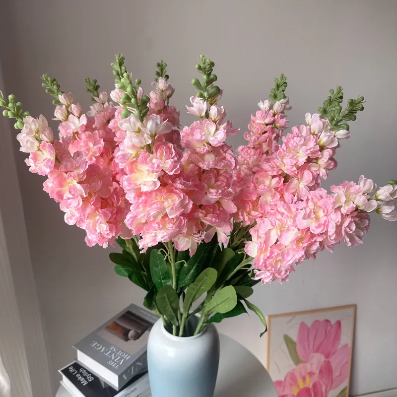 Grote Kunstmatige Viooltje Ridderspoor Satijnen Doek Bloem Steel Faux Floraal Voor Bruiloft Hotel Huis Decoratie Multi Kleur