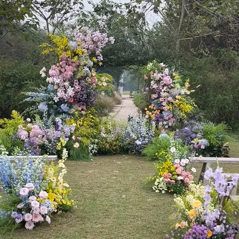 Artificial Silk Flower French Monet Garden Style Simulation Plants For Wedding Outdoor Party Home Window Decoration
