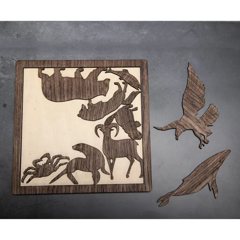 Puzzle en Bois de Haute Difficulté Forme d'Animal pour Adultes Ados Casse-tête Puzzle Chat Oiseau Lune Thème Forêt Déco Bureau Cadeau