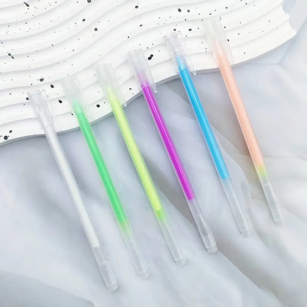 Glitter Pastel Highlighter Pens High Capacity Student Marker Pens for DIY Scrapbook Drawing Office Stationery Multicolor