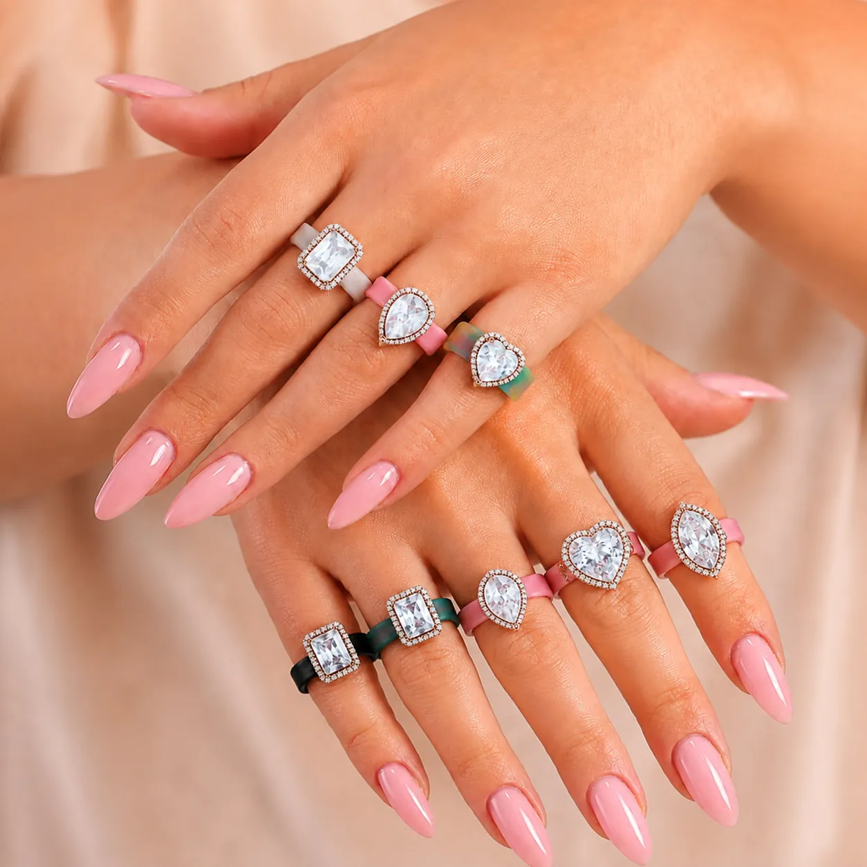 Mode Marquise Zirkonia Silikon Ring Für Damen Leichter Luxus Eingelegter CZ Silikon Ehering Eleganter Fingerschmuck