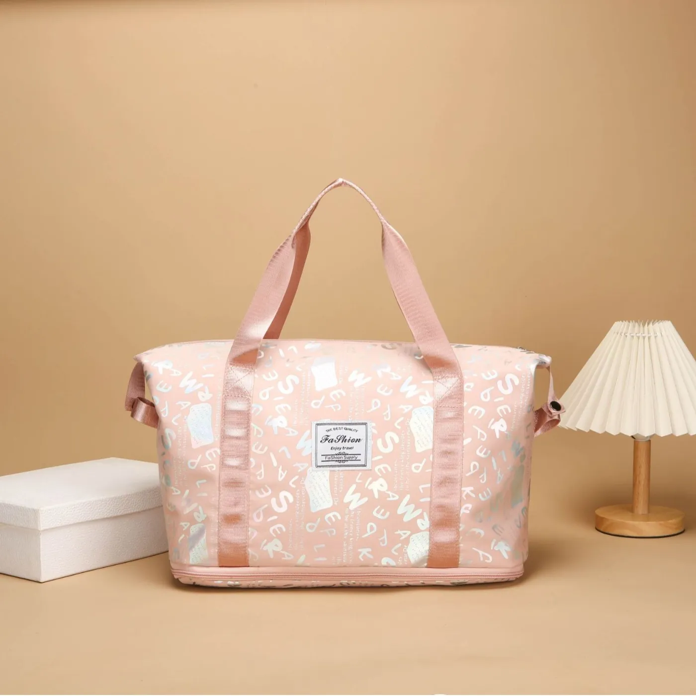 Bolsa de Viaje Oxford de Gran Capacidad Impermeable Separación Seco Húmedo Bolsa de Deporte Expandible para Fitness Natación