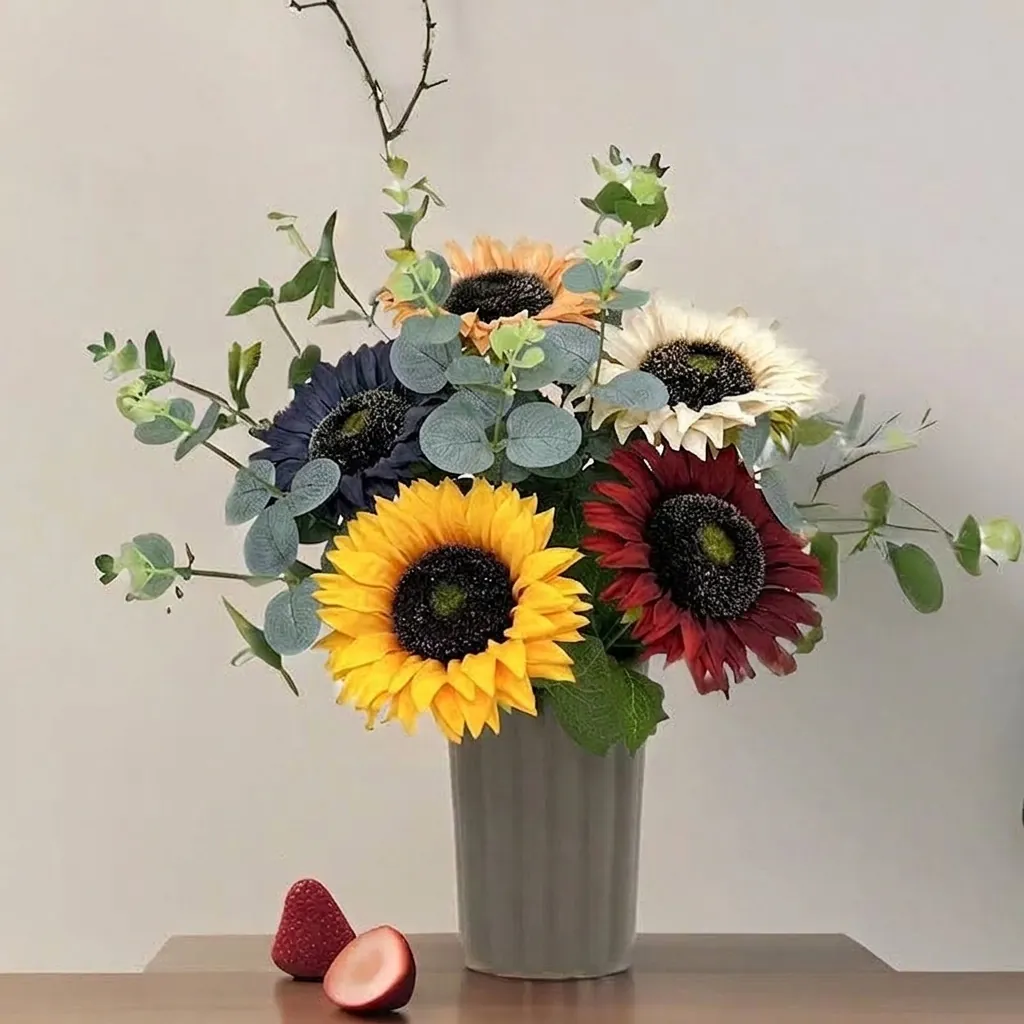Künstliche Sonnenblume Seidenblume Langer Stiel Falsche Sonnenblume Für Zuhause Hochzeit Party Hotel Dekoration Fotografie Requisiten