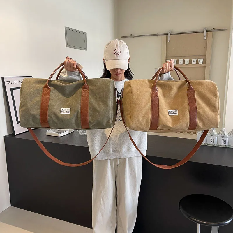 Große Kapazität Leinwand Reisetasche Für Damen Herren Weekend Duffel Bag Sporttasche Lässige Umhängetasche 2025 Neue Reisegepäcktasche