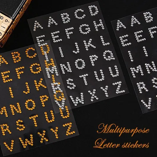 Acrylic 3D Rhinestone Alphabet Number Stickers DIY Scrapbooking Journal Polaroid Decorative Crystal Letter Sticker For Kids Manual Craft