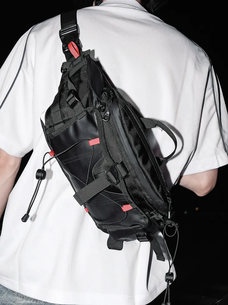 Tactical Techwear Chest Bag For Men Women Waterproof Nylon Crossbody Sling Bag Streetwear Sports Waist Bag Fashion Shoulder Bag