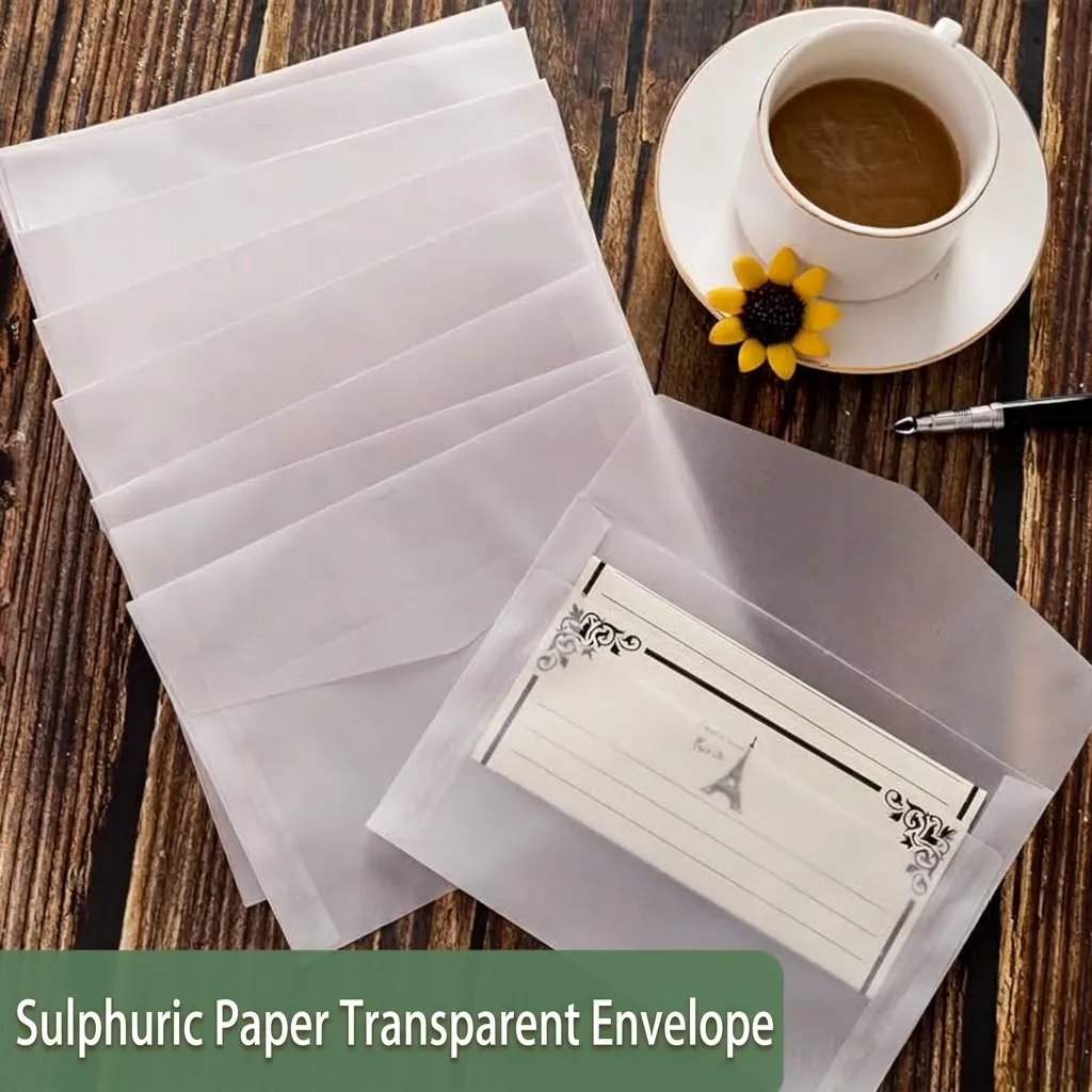 Sobres de Papel de Vitela Translúcido Mate Sobres de Embalaje de Tarjetas de Regalo para Postales Invitación de Boda Cumpleaños DIY Suministros de Oficina