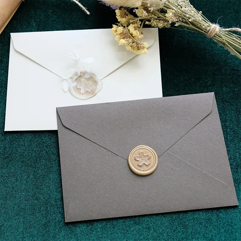 Sobres de Lujo Estilo Occidental Papel Texturizado Tarjeta de Felicitación Invitación DIY Bolsa de Almacenamiento Papelería