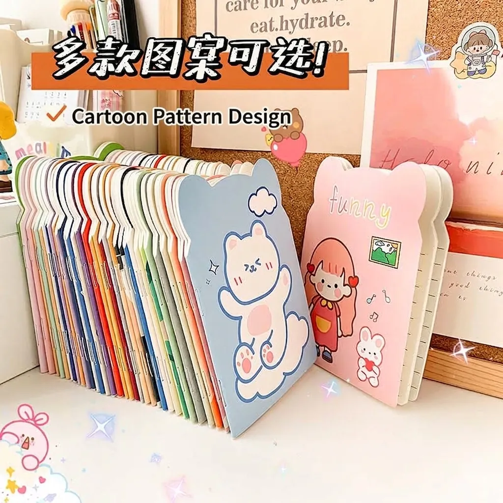 Portable Cute Cartoon Pocket Notebook For Students Children Mini Heteromorphic Saddle Stitch Memo Pad School Stationery Gift
