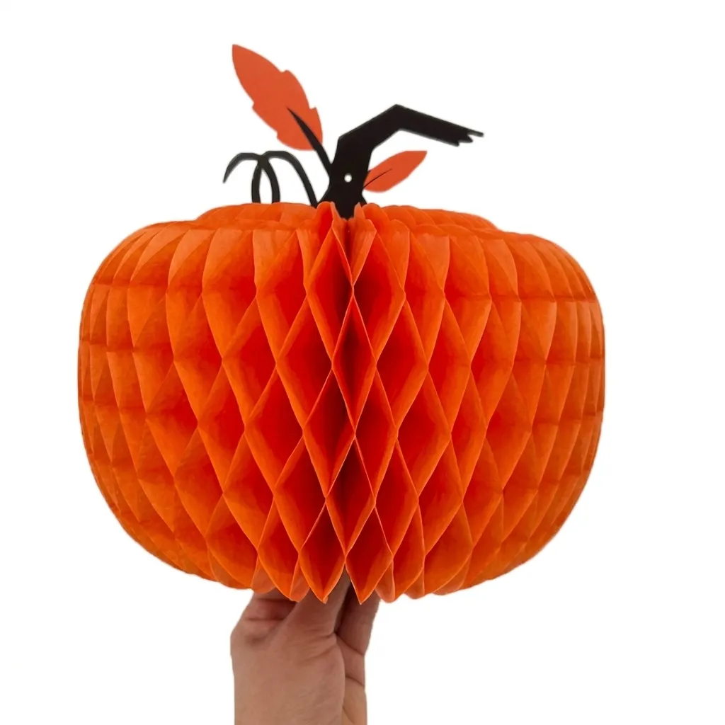 Halloween Pompoen Honingraat Bal Hangende Decoratie Oranje Papieren Lantaarn Voor Festival Feest Huis Desktop Ornament Decor