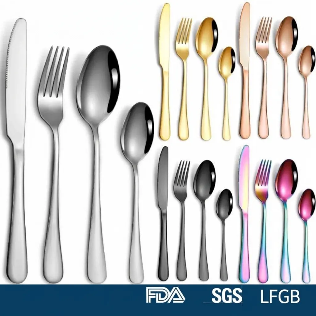 Modern Minimalist Stainless Steel Flatware Set Mirror Polished Steak Knife Dinner Fork Soup Dessert Spoon Western Tableware For Hotel Home Banquet Dining Utensils