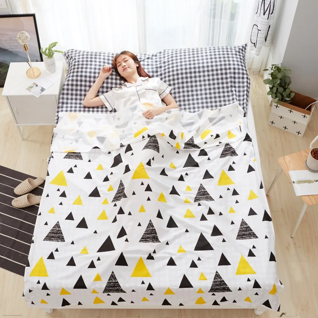 Cotton Travel Sleeping Bag Hotel Bed Liner Hygienic Protection Set Single Double Portable Bedding Sheet Pillowcase