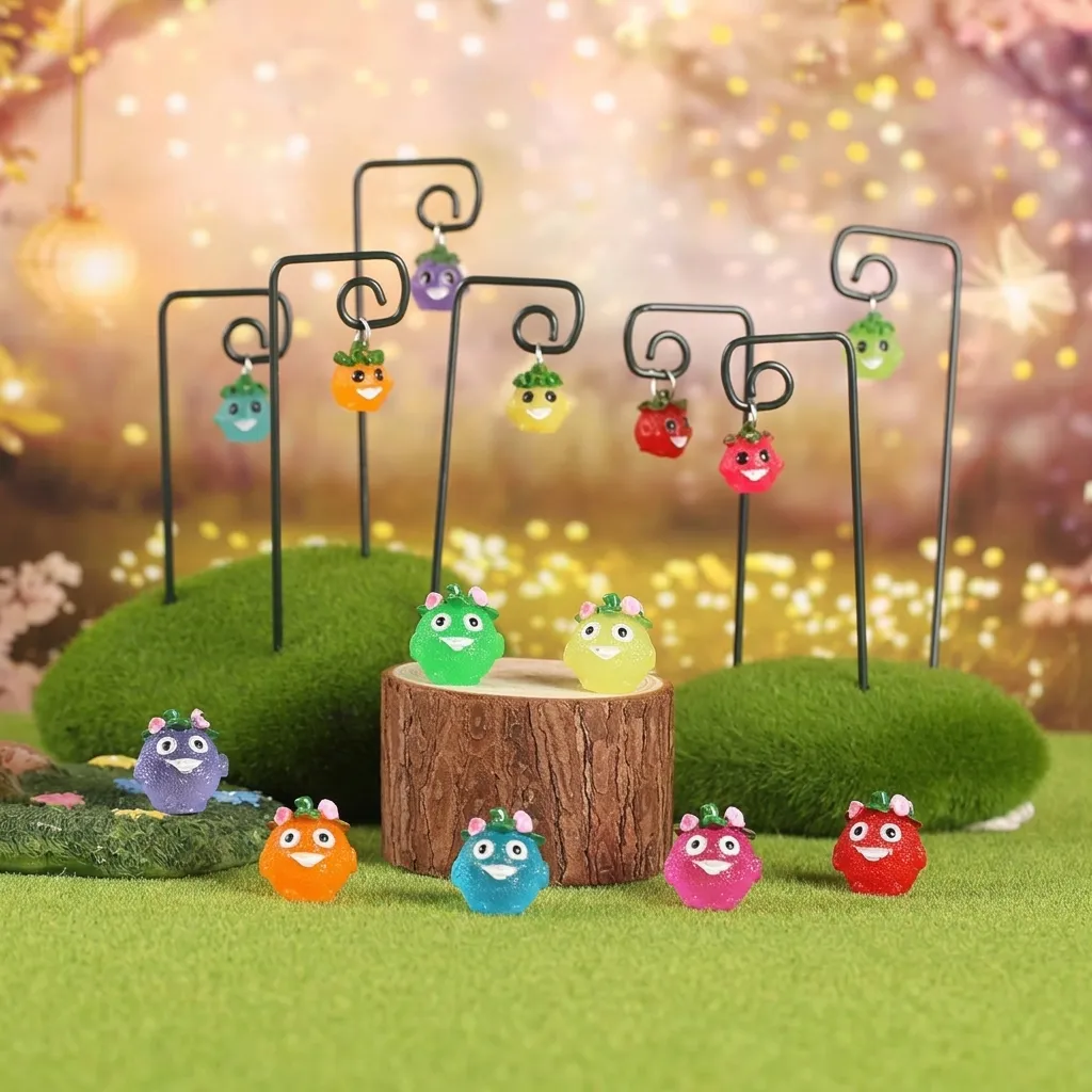 Esprit Lumineux en Résine Colorée Pieu de Fleur Paysage Miniature Elfe de la Forêt Décoration de Plante en Pot Décor de Jardin Cour
