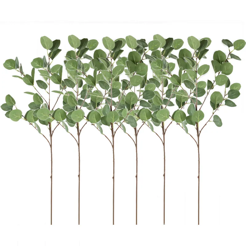 Tallos de Hojas de Eucalipto Artificiales Ramas de Eucalipto Falsas para Decoración del Hogar Boda Fiesta Verde Nórdico Hoja de Manzana