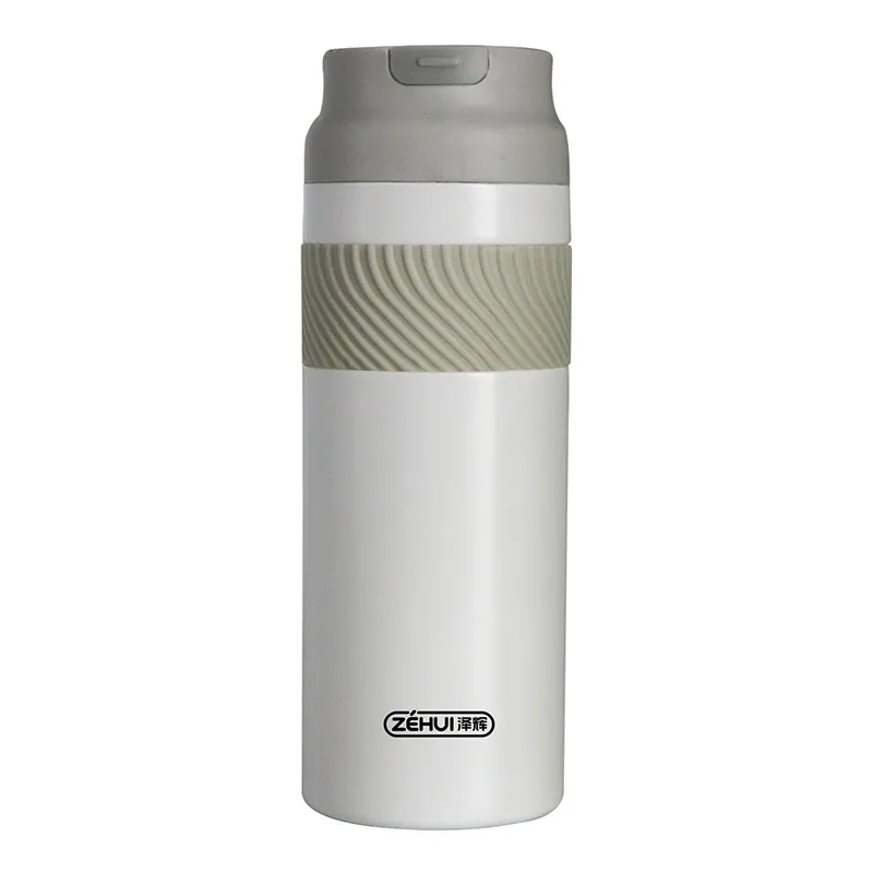 316 Stainless Steel Insulated Water Cup Outdoor Sports Bounce Lid Portable Vacuum Flask Student Direct Drinking Bottle With Silicone Sleeve
