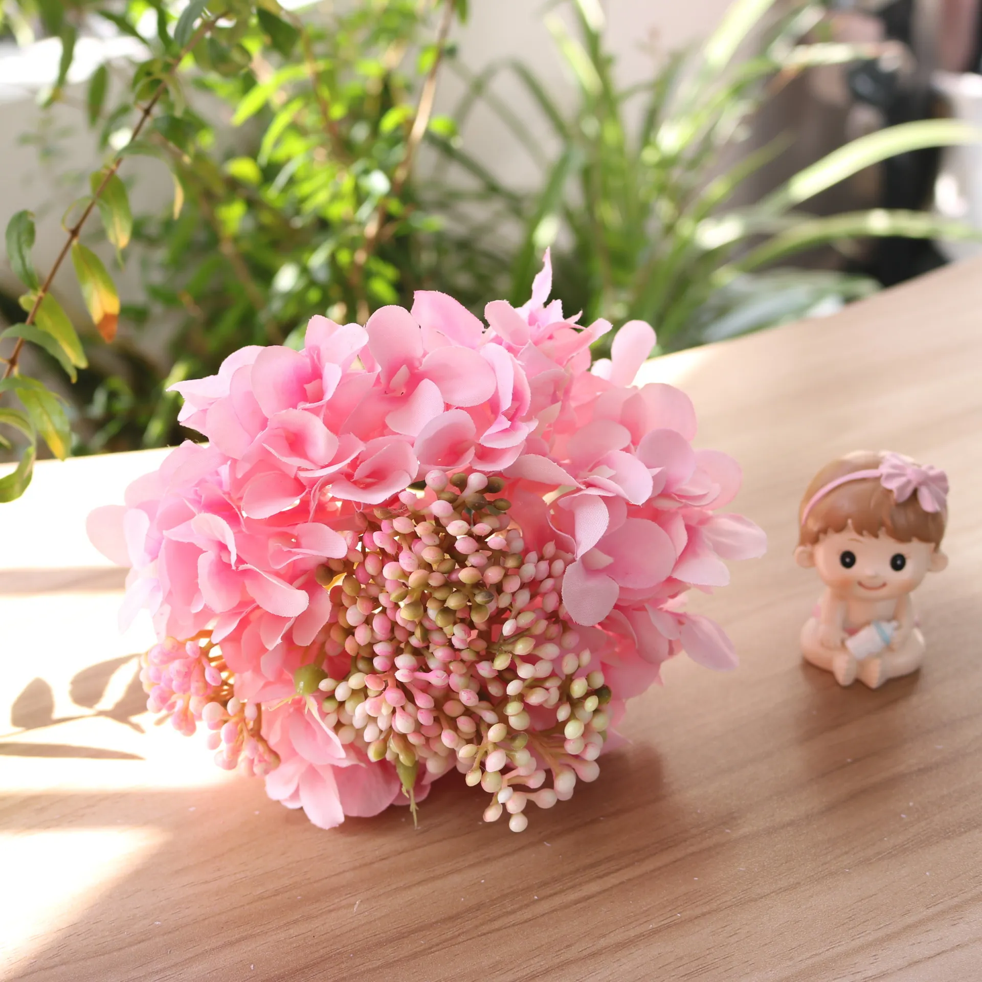 Artificial Hydrangea Carnation Satin Flower Bouquet For Home Wedding Decor Pink Blue Purple Fake Flower DIY Accessories