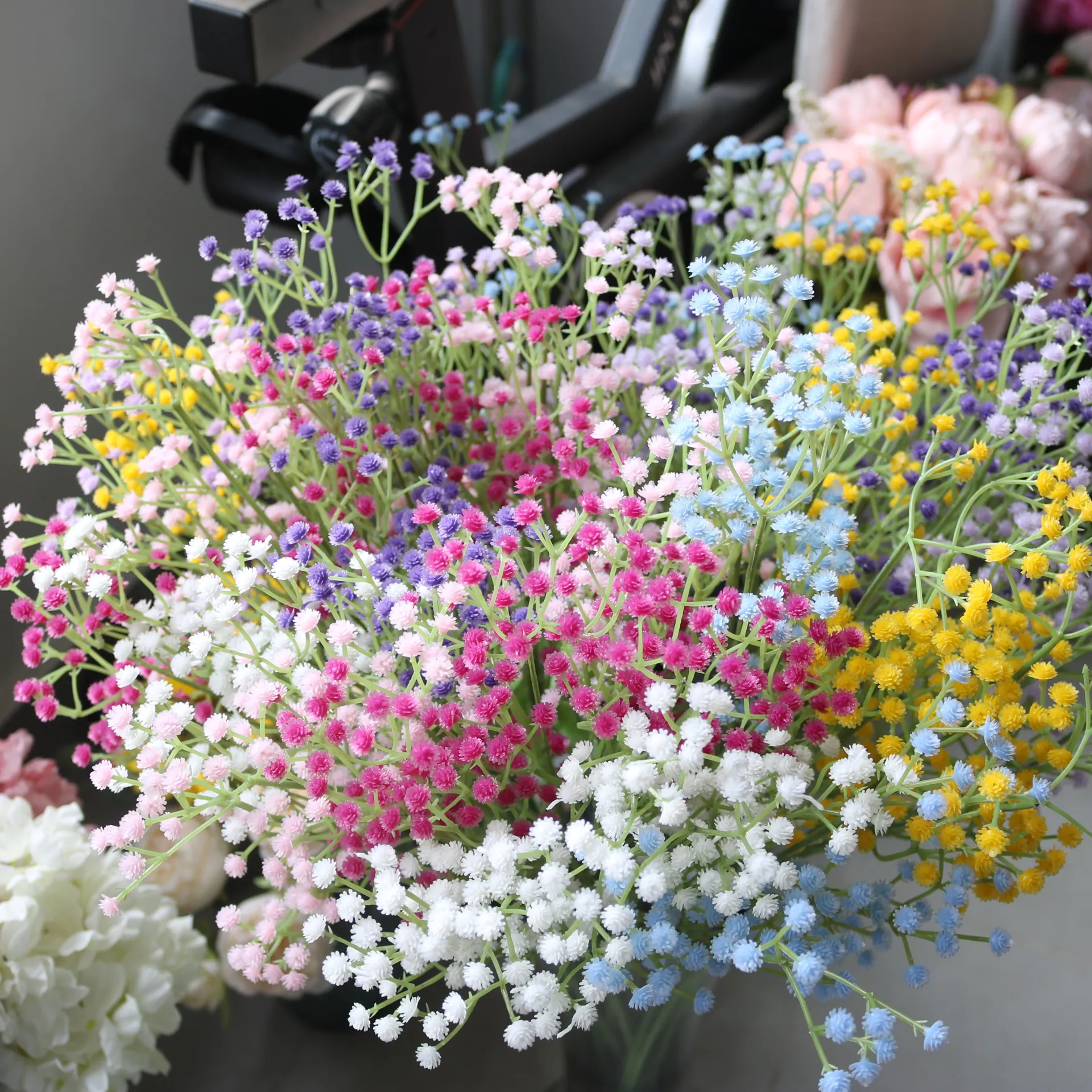 Künstliche Gypsophila Blume Langer Stiel Kunststoff Schleierkraut Strauß Für Zuhause Hochzeit Dekoration Fotografie Requisiten Blumendekor