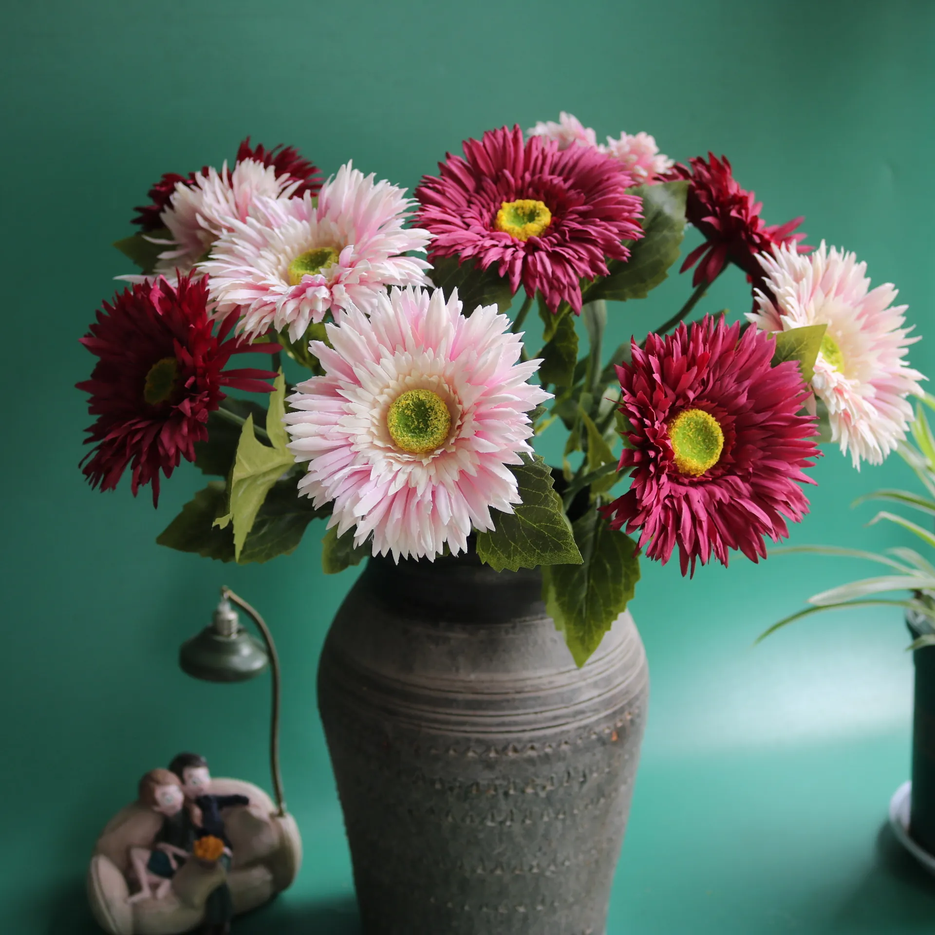Artificial Gerbera Daisy Silk Flower Stem For Home Decor Photography Props High Simulation Faux Flower For Wedding Party Decoration