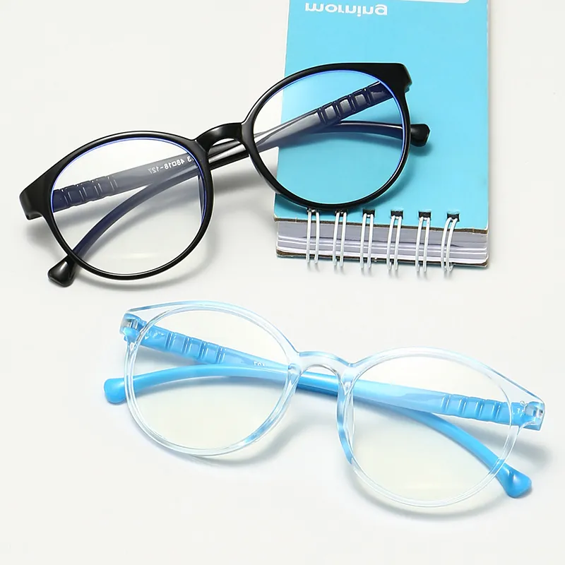 Kinder Blaulichtfilter Brille Rund PC AC Optik Rahmen Computer Lesen Brillen Für Jungen Mädchen Mode Retro Brille