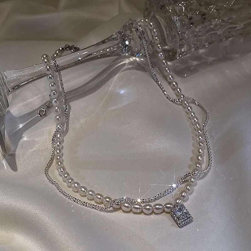 925 Sterlingsilber Funkelnde Kette Halskette Für Damen Eleganter Minimalistischer Schmuck Funkelnde Schlüsselbeinkette Mode