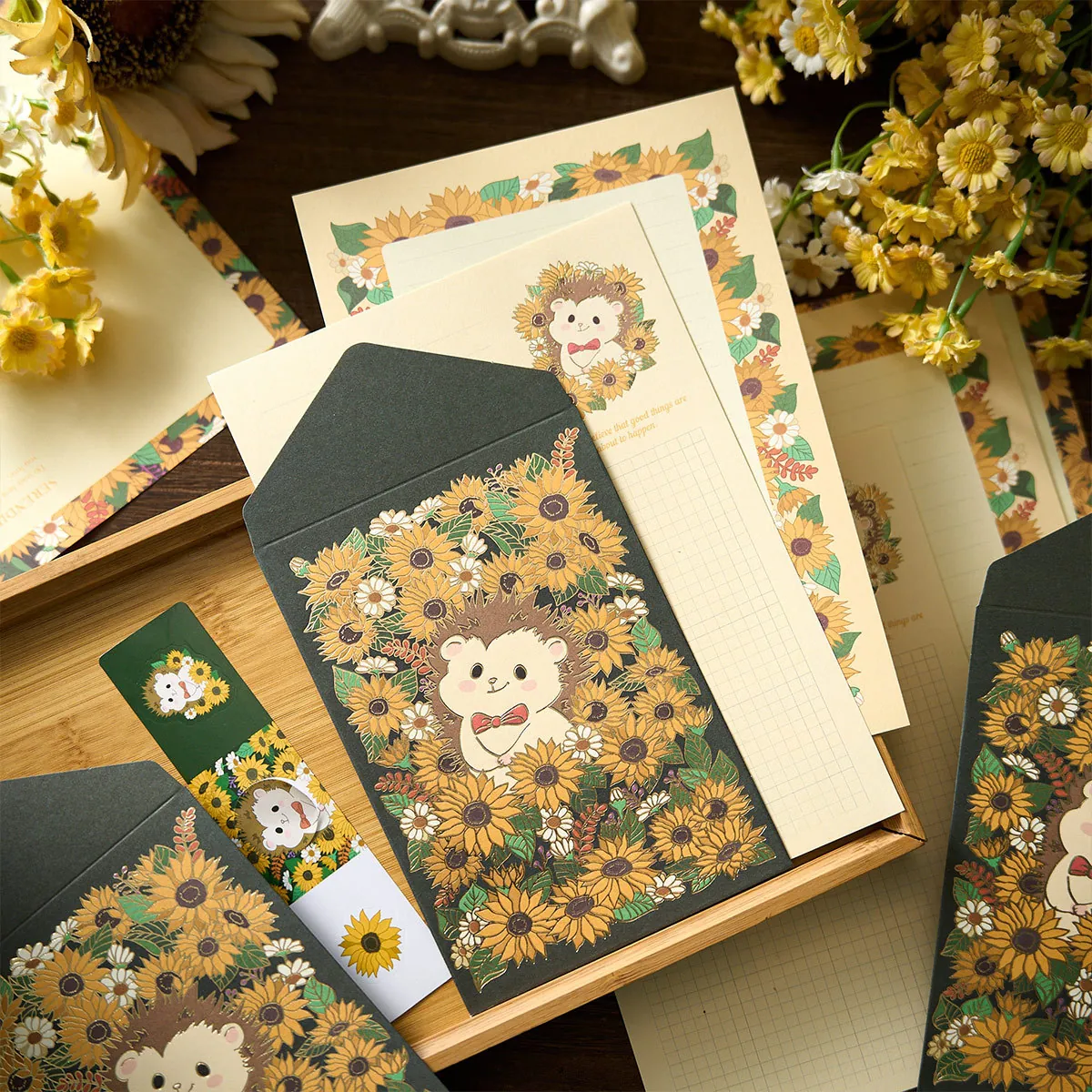 Zaomo Foil Stamping Letter Paper Envelope Kit Four Seasons Floral Animal Series Stationery Writing Collection For Hand Ledger