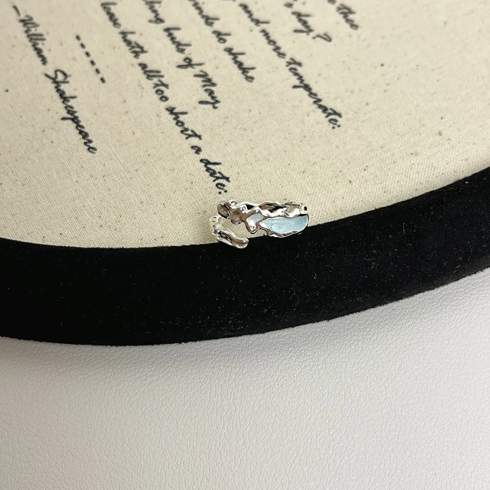 Unregelmäßige Textur Emaille Offener Ring Für Damen Minimalist Verstellbar Messing Ring Minzblau Rosa Gold Silber Schmuck Geschenk