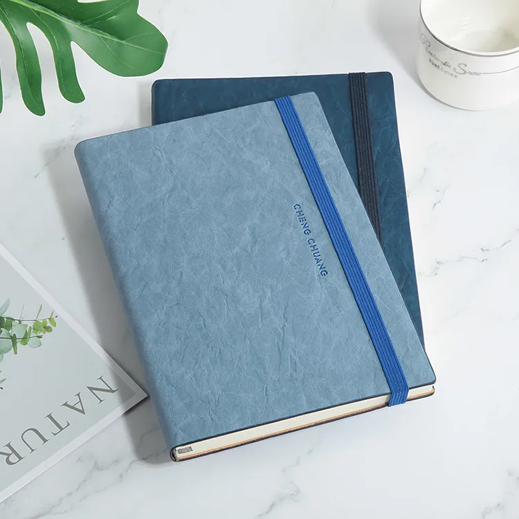 Cuaderno de Negocios A5 Minimalista de Polipiel Con Banda Elástica Color Sólido Diario Personal Bloc de Notas Memo Diario Para Suministros de Oficina Escuela