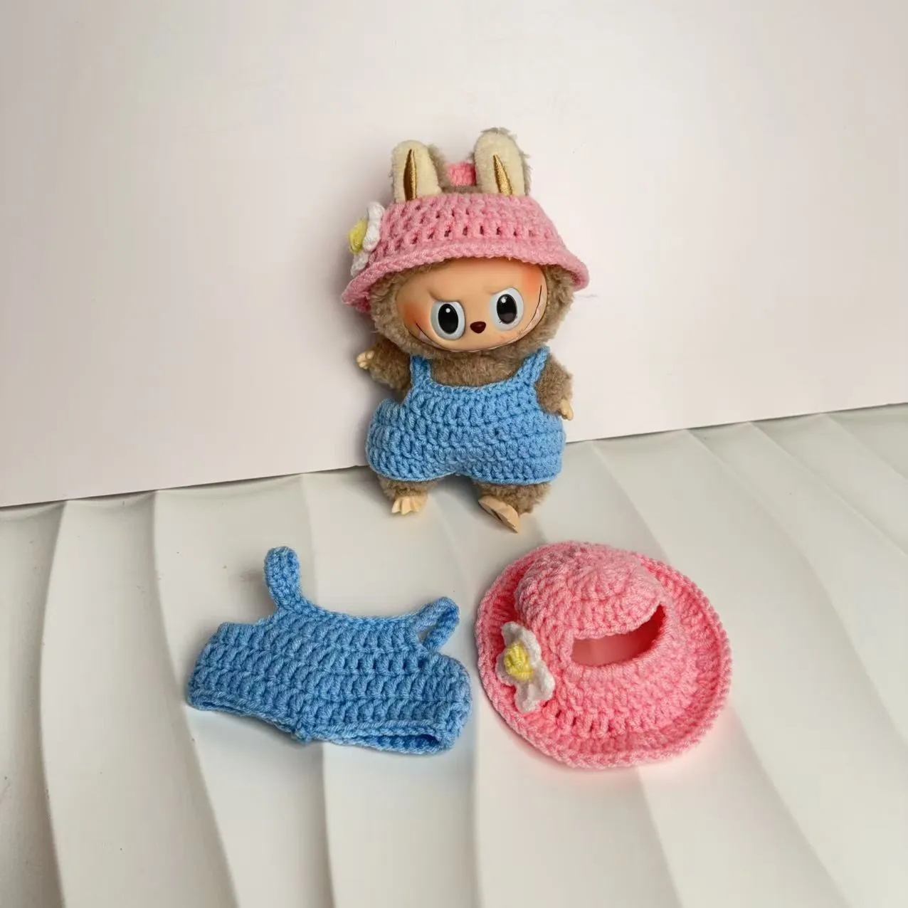 Handmade Crochet Doll Clothes Miniature Knit Sweater Hat Bag Cute Toy Accessories For Plush Dolls