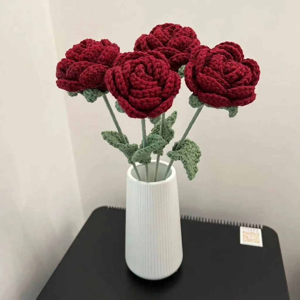 Künstliche Weinrot Rose Stoff Trockenblume Stiel Haus Wohnzimmer Dekoration Hochzeit Party Künstliche Blumen Arrangement Geschenk