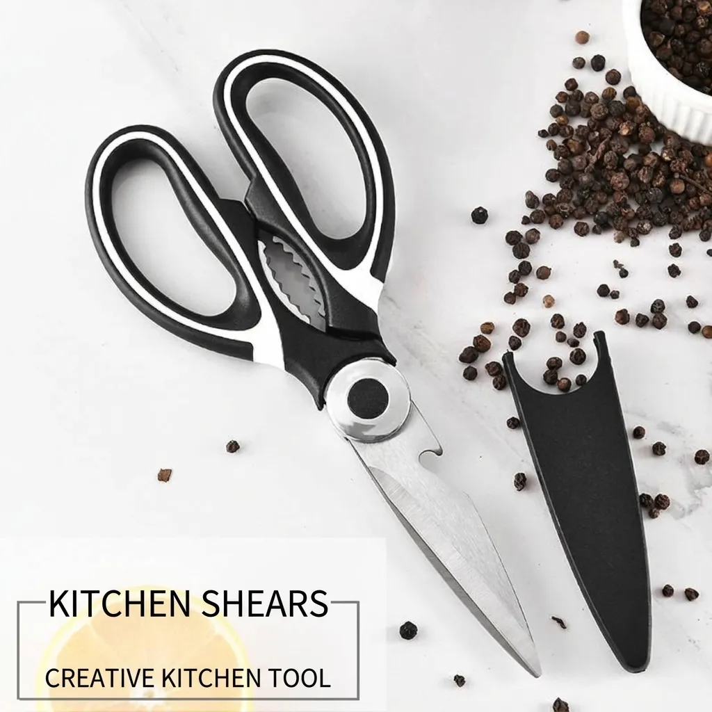 Stainless Steel Kitchen Scissors Multi Function Heavy Duty Poultry Chicken Bone Shears With Protective Cover Grip Handle